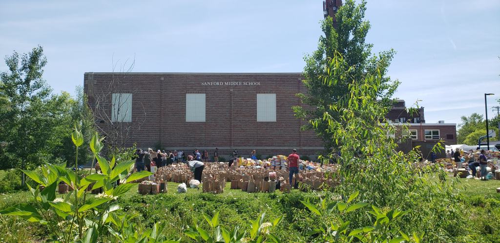 Donations filled all areas around the school.