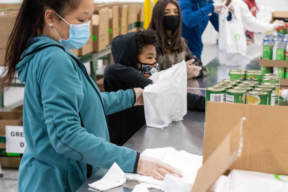 Assembly line during packing event