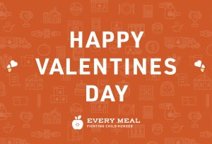 Valentine's Day 2023 E-Card Graphic with Every Meal branding