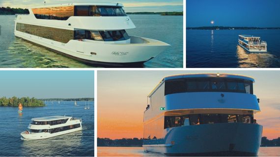 Bella Vista luxury motor yatch collage for Cruise for a Cause event