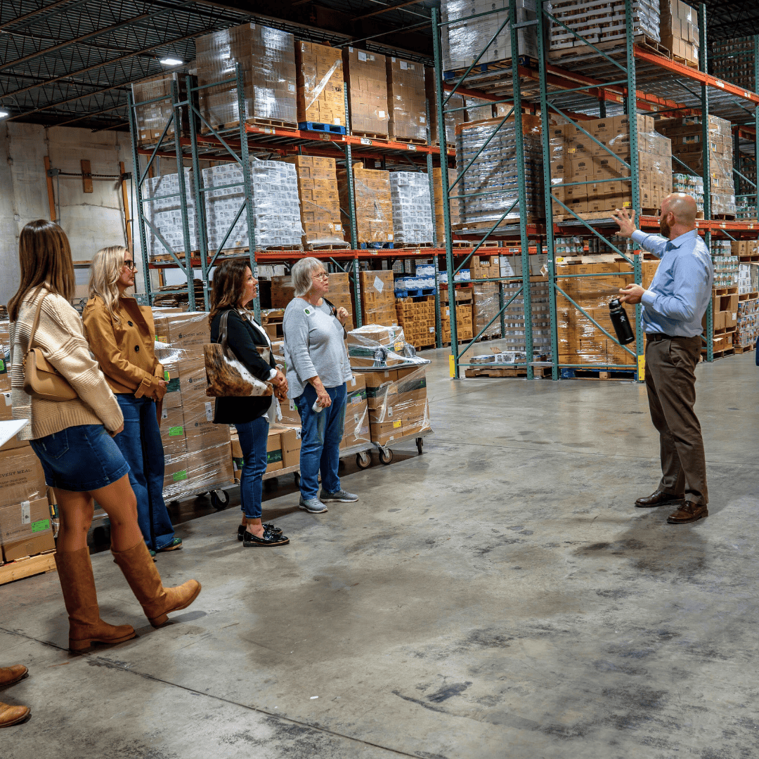 Tours in expanded warehouse space that now houses purchased food